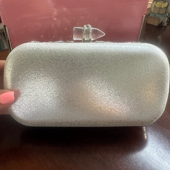 Silver and Montana Blue Crystal Bridal Clutch - Picture 6 of 7